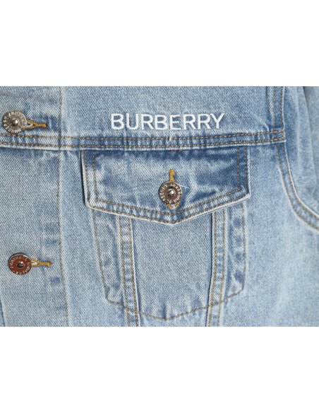 Burberry Classic Embroidered Bear Logo Denim Jacket,Burberry