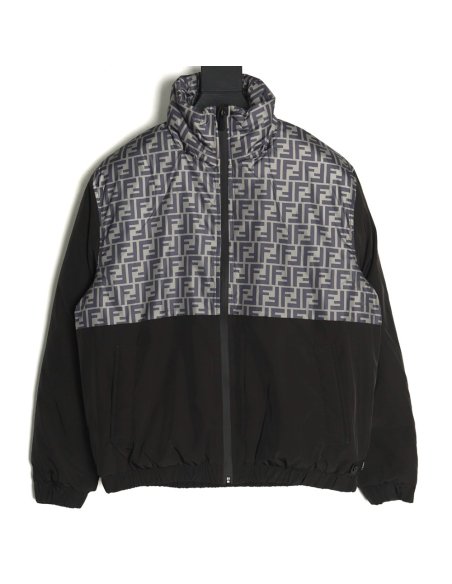 Fendi monogram FF full print cotton zipper jacket,Fendi