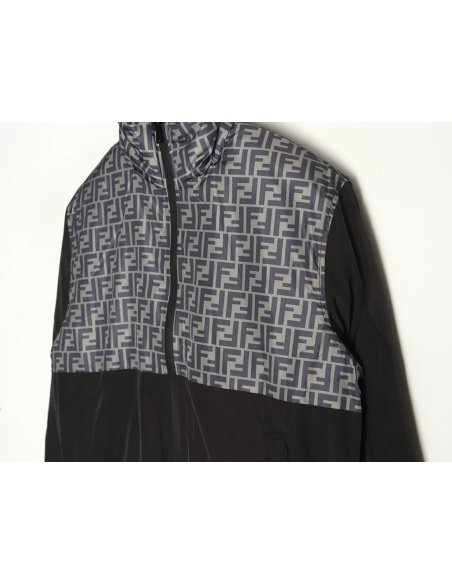 Fendi monogram FF full print cotton zipper jacket,Fendi